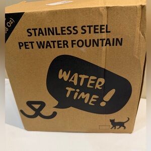 NIB Stainless Steel 3.2L Pet H2O Fountain Triple Defense PROTechnology